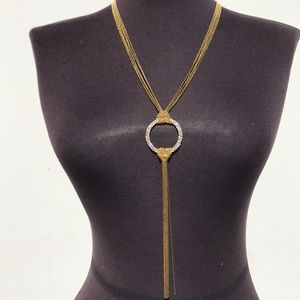 Gold rhinestone statement necklace